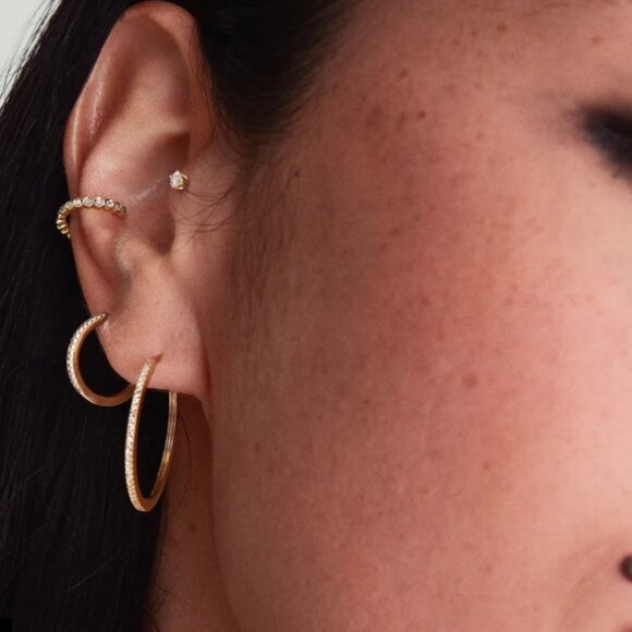 NEW Mejuri Earrings - Essential Cuff, Diamond Ear Cuff, Mini Studs (14k Gold) - Picture 1 of 12